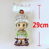 族苗族娃娃桌面摆件幼儿园儿童房装饰礼物女